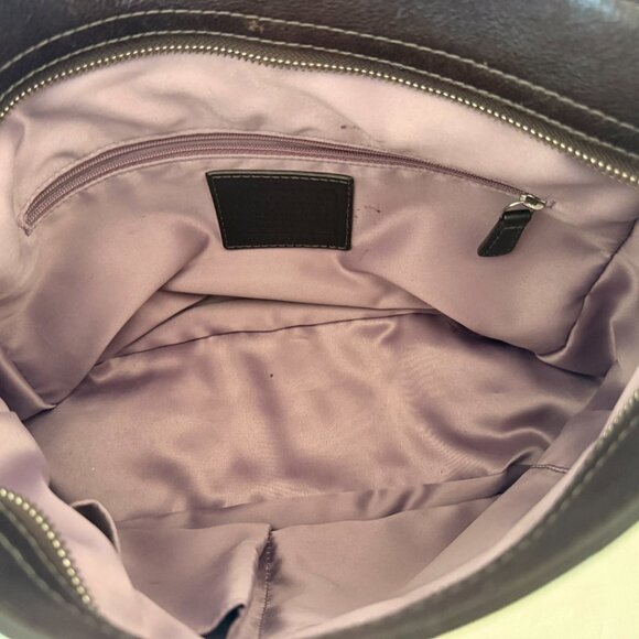 Genuine Coach Signature Shoulder Bag – Brown/Tan with Dark Brown Leather Trim - Picture 2 of 14